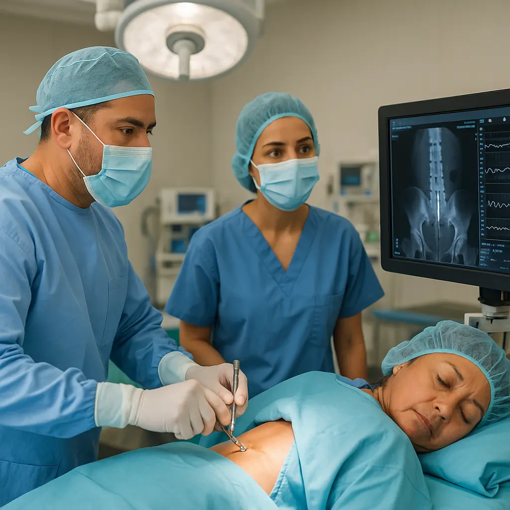 Cirugía de Columna con Monitoreo Neurofisiológico en Anzures, Miguel Hidalgo, quirófano y equipo IONM | Clínica Spine