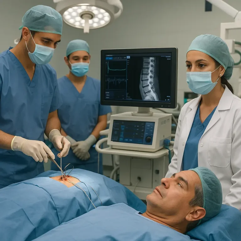 Cirugía de Columna con Monitoreo Neurofisiológico en Benito Juárez, quirófano y equipo profesional | Clínica Spine