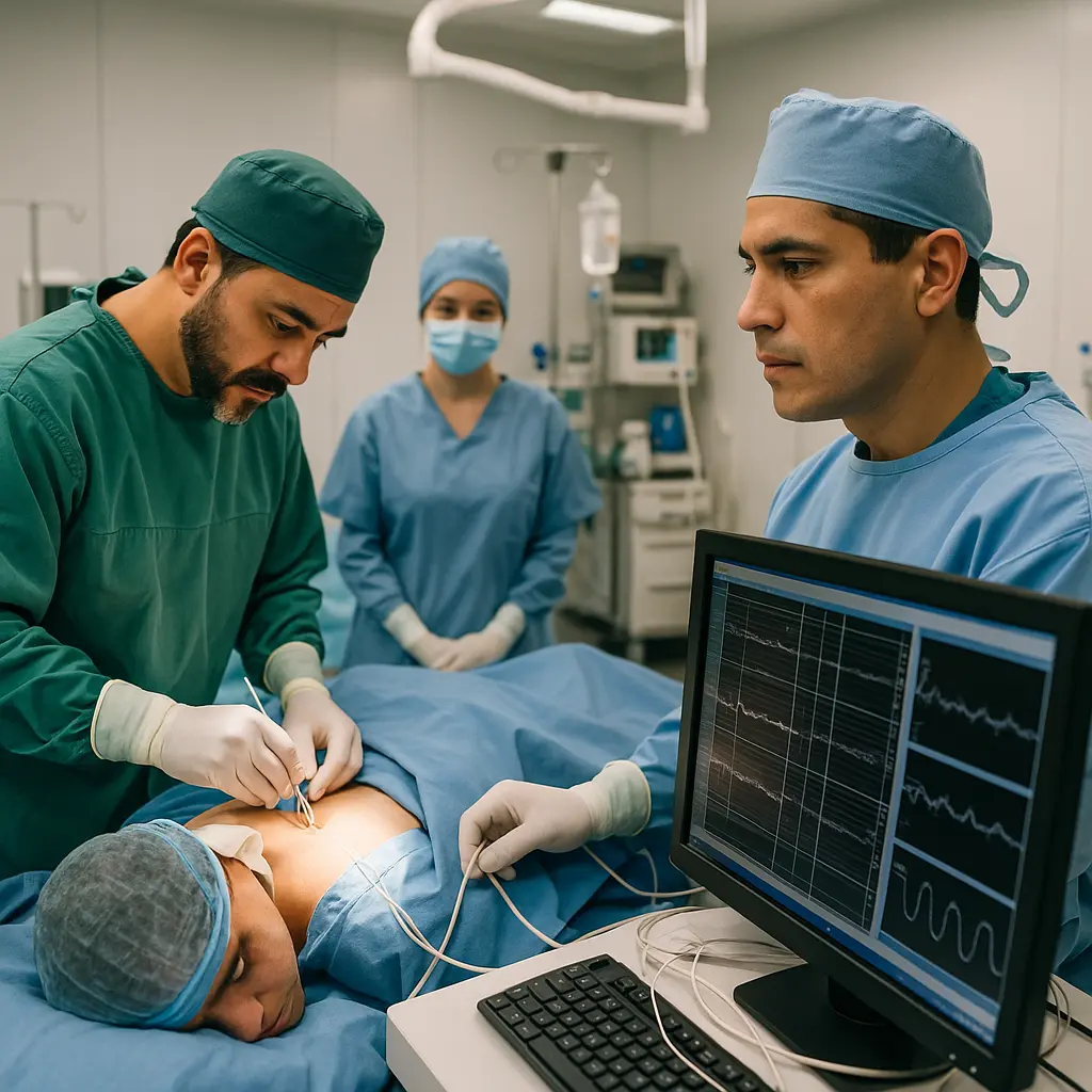 Cirugía de Columna con Monitoreo Neurofisiológico Ciudad de México Coyoacán Churubusco Country, equipo en quirófano | Clínica Spine