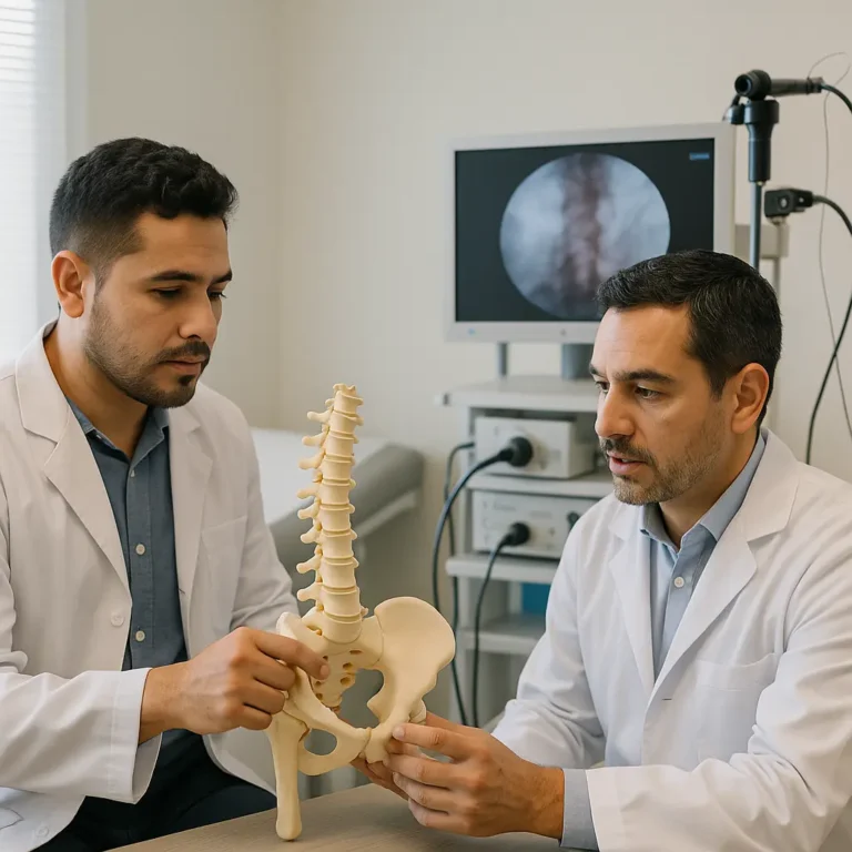 Cirugía de Columna Mínimamente Invasiva en Narvarte Poniente, Benito Juárez, Ciudad de México, paciente recibiendo valoración | Clínica Spine