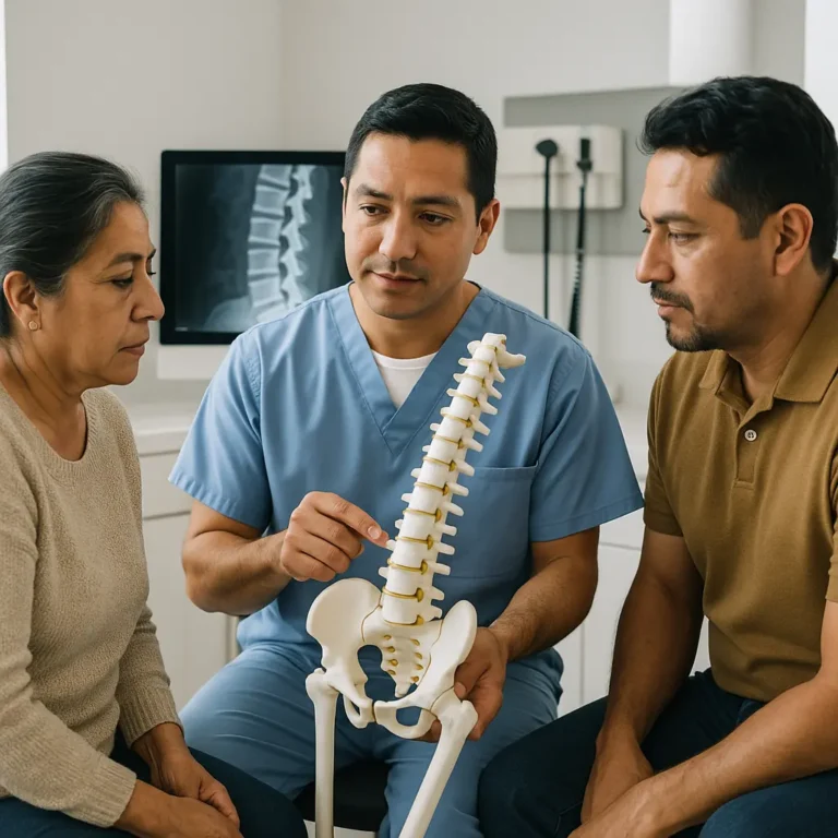 Cirugía de Columna Mínimamente Invasiva en Granada Miguel Hidalgo, paciente en evaluación preoperatoria | Clínica Spine