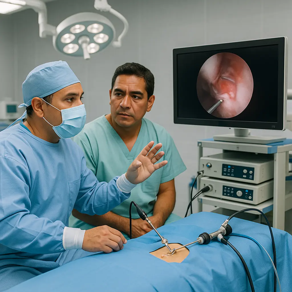 Cirugía Endoscópica de Columna Vertebral en Fuentes Brotantes, Tlalpan CDMX, quirófano y equipo endoscópico | Clínica Spine