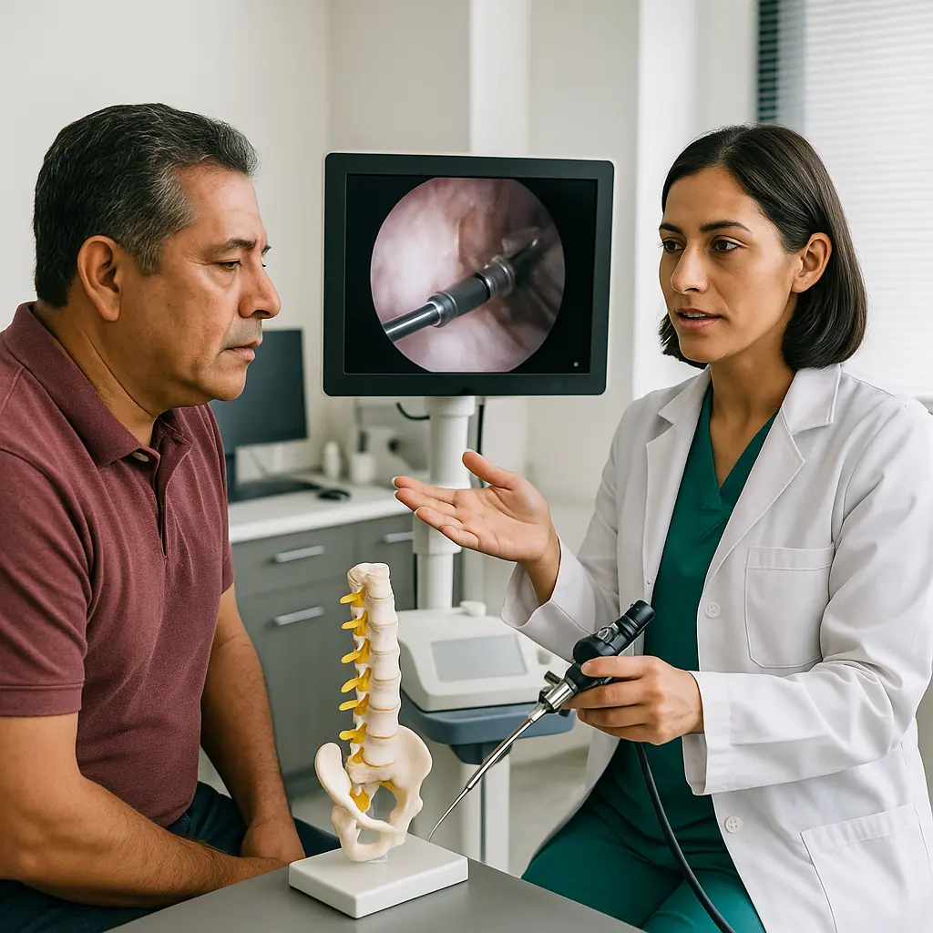 Cirugía Endoscópica de Columna Vertebral en San Ángel, Álvaro Obregón, Ciudad de México, equipo médico en quirófano | Clínica Spine