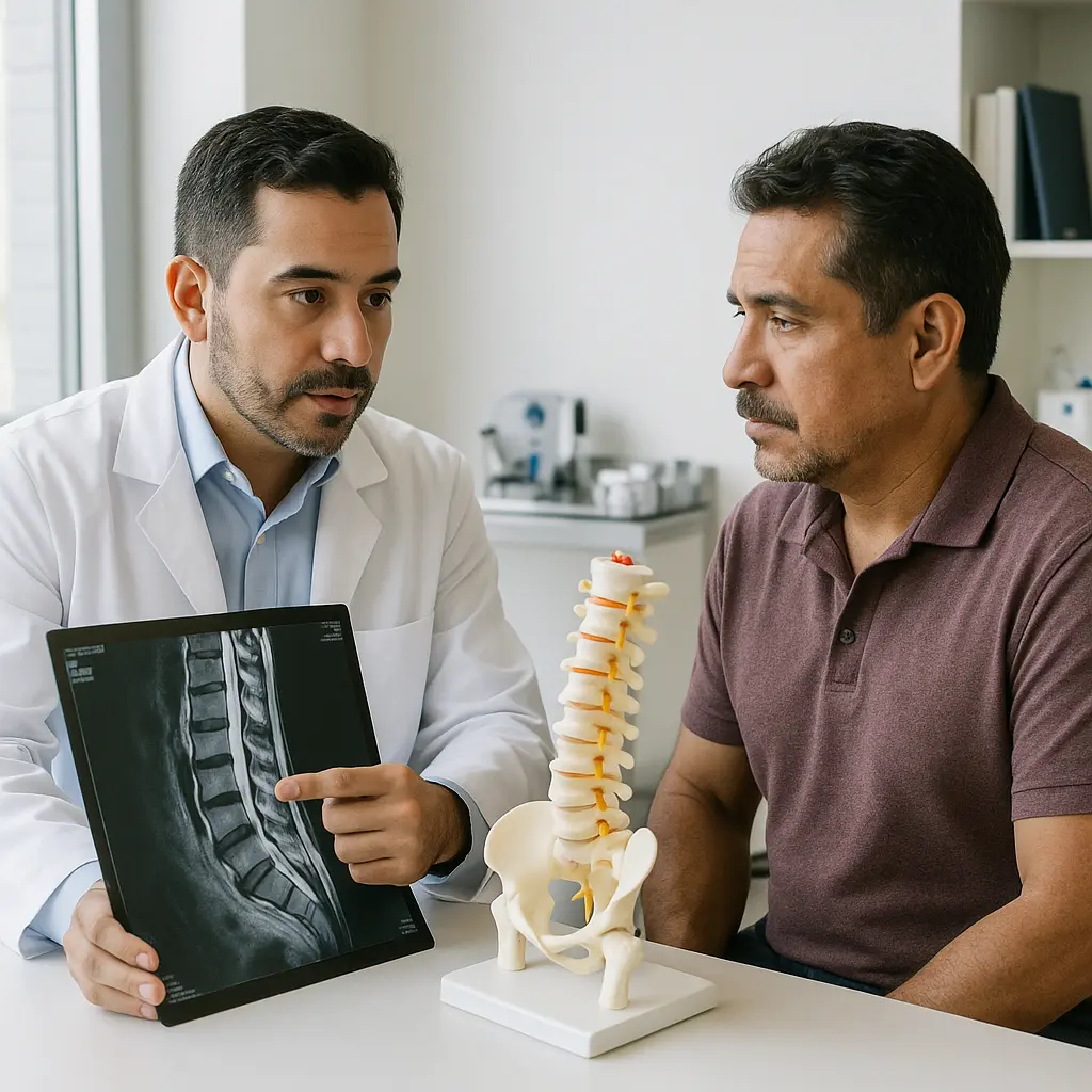 Cirugía para Tumores en Columna Vertebral en Nápoles, Benito Juárez, Ciudad de México; equipo especializado atiende a paciente en consulta | Clínica Spine
